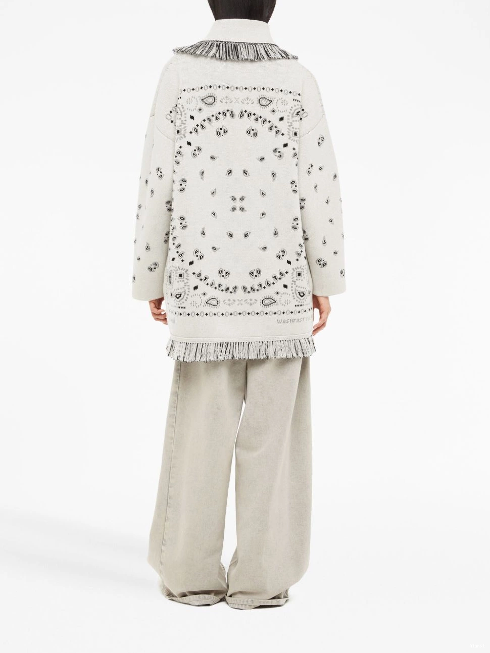Affordable Women Jacquard cardigan cashmere fringed Bandana Alanui 0708